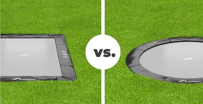 Rectangular vs. Round trampolines - Akrobat