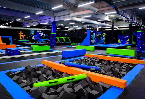 Trampoline park attractions in Cyber Jump 