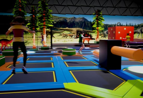 Different themes in a Trampoline park can uniquely revitalize the space. - Akrobat