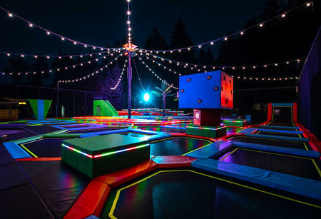 LED lighting in Trampoline park design – a leap into a world of color and fun - Akrobat
