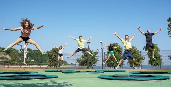 Trampolines are classified as sports equipment and have become an integral part of outdoor recreation areas.